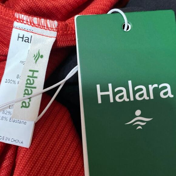 NEW Halara Women's Red Corduroy Pleated  Zip High Waist Mini A-Line Skirt Size L - Picture 4 of 5